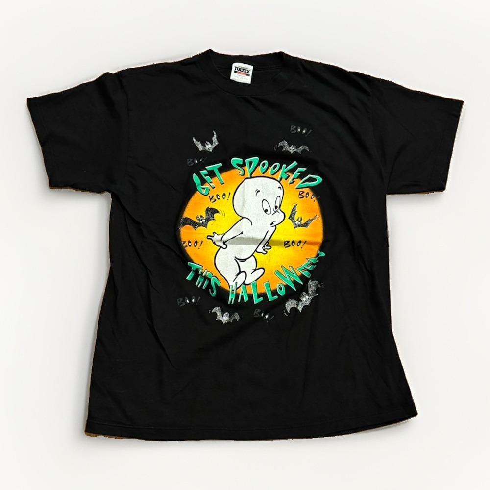 Vintage 90s Casper The Friendly Ghost Get Spooked Halloween T Shirt Large Rare